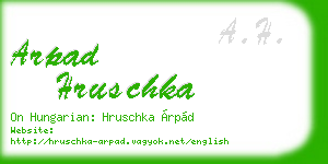 arpad hruschka business card